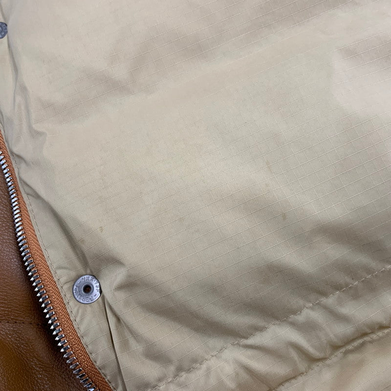 【中古品】【メンズ】 A BATHING APE アベイシングエイプ LEATHER CLASSIC DOWN JACKET レザー ダウン ジャケット アウター 142-261028-kh-11-izu サイズ：M カラー：ブラウン 万代Net店