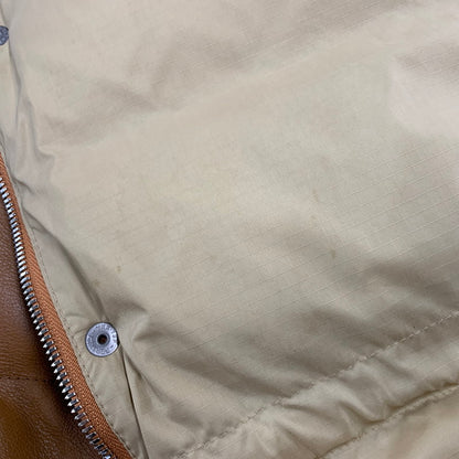 【中古品】【メンズ】 A BATHING APE アベイシングエイプ LEATHER CLASSIC DOWN JACKET レザー ダウン ジャケット アウター 142-261028-kh-11-izu サイズ：M カラー：ブラウン 万代Net店