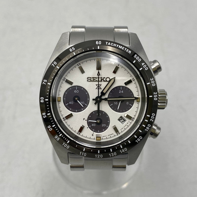 【中古美品】【メンズ/レディース】 SEIKO セイコー V192-00A0 PROSPEX SPEEDTIMER SOLAR CHRONOGRAPH プロスペックス スピードタイマー ソーラー クロノグラフ 腕時計 197-261028-cs-21-izu カラー：シルバー 万代Net店