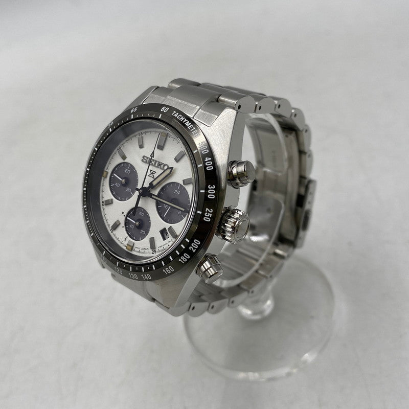 【中古美品】【メンズ/レディース】 SEIKO セイコー V192-00A0 PROSPEX SPEEDTIMER SOLAR CHRONOGRAPH プロスペックス スピードタイマー ソーラー クロノグラフ 腕時計 197-261028-cs-21-izu カラー：シルバー 万代Net店