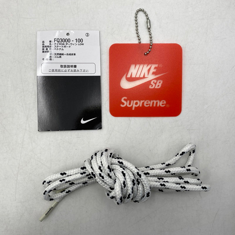 【中古品】【メンズ】 NIKE SB ナイキエスビー×SUPREME シュプリーム FQ3000-100 DARWIN LOW ダーウィン ロー スニーカー シューズ 靴 160-261028-cs-11-izu サイズ：28cm カラー：SAIL/BOARDER BLUE-BLACK 万代Net店