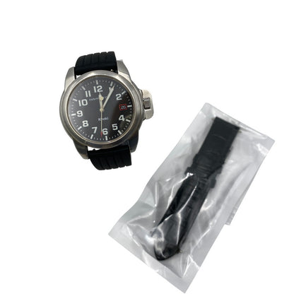 【中古品】【メンズ/レディース】 HAMILTON ハミルトン 6309 KHAKI DATE QUARTZ カーキ デイト クオーツ 腕時計 197-261028-cs-20-izu カラー：シルバー×ブラック 万代Net店