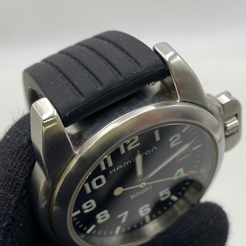 【中古品】【メンズ/レディース】 HAMILTON ハミルトン 6309 KHAKI DATE QUARTZ カーキ デイト クオーツ 腕時計 197-261028-cs-20-izu カラー：シルバー×ブラック 万代Net店