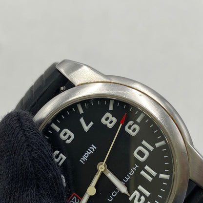 【中古品】【メンズ/レディース】 HAMILTON ハミルトン 6309 KHAKI DATE QUARTZ カーキ デイト クオーツ 腕時計 197-261028-cs-20-izu カラー：シルバー×ブラック 万代Net店
