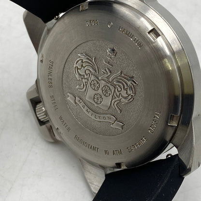 【中古品】【メンズ/レディース】 HAMILTON ハミルトン 6309 KHAKI DATE QUARTZ カーキ デイト クオーツ 腕時計 197-261028-cs-20-izu カラー：シルバー×ブラック 万代Net店