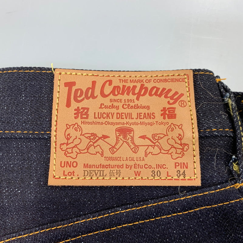 【中古美品】【メンズ】 TED COMPANY テッドカンパニー DEVIL5号 23OZ DENIM PANTS デニム パンツ ボトムス 156-261028-kh-01-izu サイズ：30×34 カラー：インディゴ 万代Net店