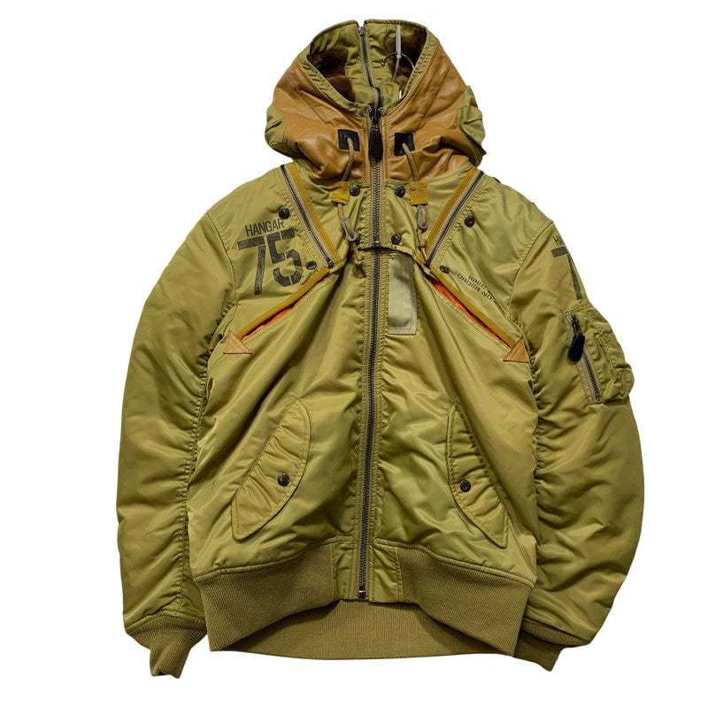 【中古美品】【メンズ】 AVIREX アヴィレックス 6182195 MA-1 REMODEL FLIGHT JACKET リモデル フライト ジャケット アウター 145-261028-kh-07-izu サイズ：L カラー：カーキ 万代Net店