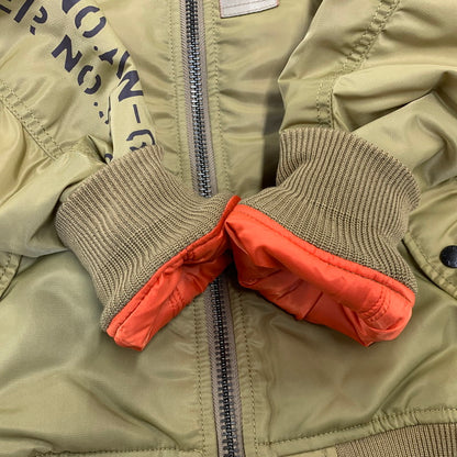 【中古美品】【メンズ】 AVIREX アヴィレックス 6182195 MA-1 REMODEL FLIGHT JACKET リモデル フライト ジャケット アウター 145-261028-kh-07-izu サイズ：L カラー：カーキ 万代Net店