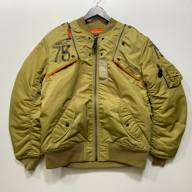 【中古美品】【メンズ】 AVIREX アヴィレックス 6182195 MA-1 REMODEL FLIGHT JACKET リモデル フライト ジャケット アウター 145-261028-kh-07-izu サイズ：L カラー：カーキ 万代Net店