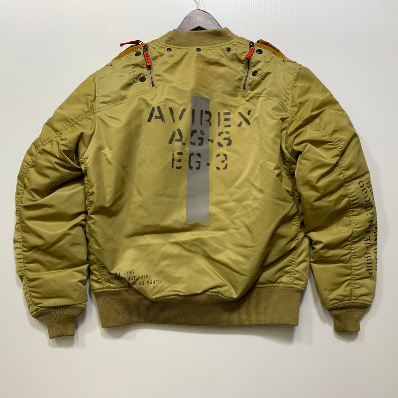 【中古美品】【メンズ】 AVIREX アヴィレックス 6182195 MA-1 REMODEL FLIGHT JACKET リモデル フライト ジャケット アウター 145-261028-kh-07-izu サイズ：L カラー：カーキ 万代Net店