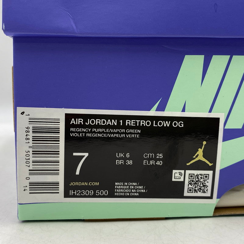 【中古品】【メンズ/レディース】 NIKE ナイキ×ZION WILLIAMSON ザイオン ウィリアムソン IH2309-500 AIR JORDAN 1 LOW OG エア ジョーダン ワン ロー オリジナル スニーカー シューズ 靴 160-261028-cs-16-izu サイズ：25cm カラー：REGENCY PURPLE/VAPOR GREEN 万代Net店
