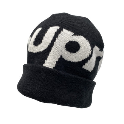 【中古品】【メンズ/レディース】 SUPREME シュプリーム 23FW BIG LOGO BEANIE ビッグ ロゴ ビーニー 帽子 185-261028-cs-12-izu サイズ：ONESIZE カラー：ブラック 万代Net店