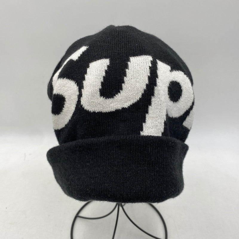 【中古品】【メンズ/レディース】 SUPREME シュプリーム 23FW BIG LOGO BEANIE ビッグ ロゴ ビーニー 帽子 185-261028-cs-12-izu サイズ：ONESIZE カラー：ブラック 万代Net店