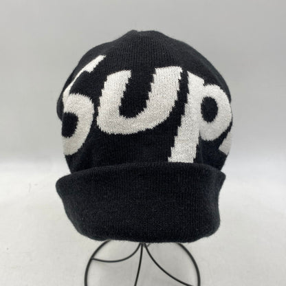 【中古品】【メンズ/レディース】 SUPREME シュプリーム 23FW BIG LOGO BEANIE ビッグ ロゴ ビーニー 帽子 185-261028-cs-12-izu サイズ：ONESIZE カラー：ブラック 万代Net店