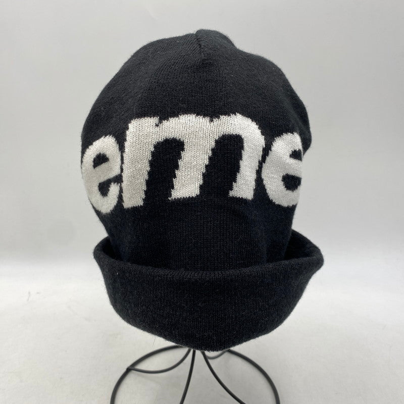 【中古品】【メンズ/レディース】 SUPREME シュプリーム 23FW BIG LOGO BEANIE ビッグ ロゴ ビーニー 帽子 185-261028-cs-12-izu サイズ：ONESIZE カラー：ブラック 万代Net店