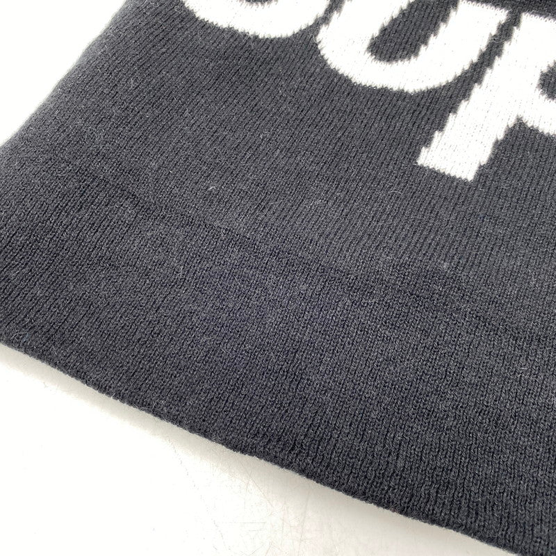 【中古品】【メンズ/レディース】 SUPREME シュプリーム 23FW BIG LOGO BEANIE ビッグ ロゴ ビーニー 帽子 185-261028-cs-12-izu サイズ：ONESIZE カラー：ブラック 万代Net店
