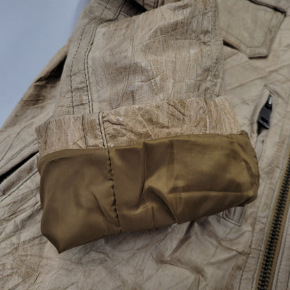 【現状渡し品】【メンズ】 REPLAY リプレイ LEATHER JACKET レザー ジャケット アウター 141-261029-yn-02-izu サイズ：S カラー：ベージュ 万代Net店