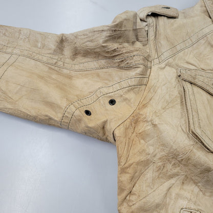 【現状渡し品】【メンズ】 REPLAY リプレイ LEATHER JACKET レザー ジャケット アウター 141-261029-yn-02-izu サイズ：S カラー：ベージュ 万代Net店