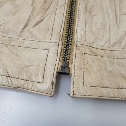 【現状渡し品】【メンズ】 REPLAY リプレイ LEATHER JACKET レザー ジャケット アウター 141-261029-yn-02-izu サイズ：S カラー：ベージュ 万代Net店