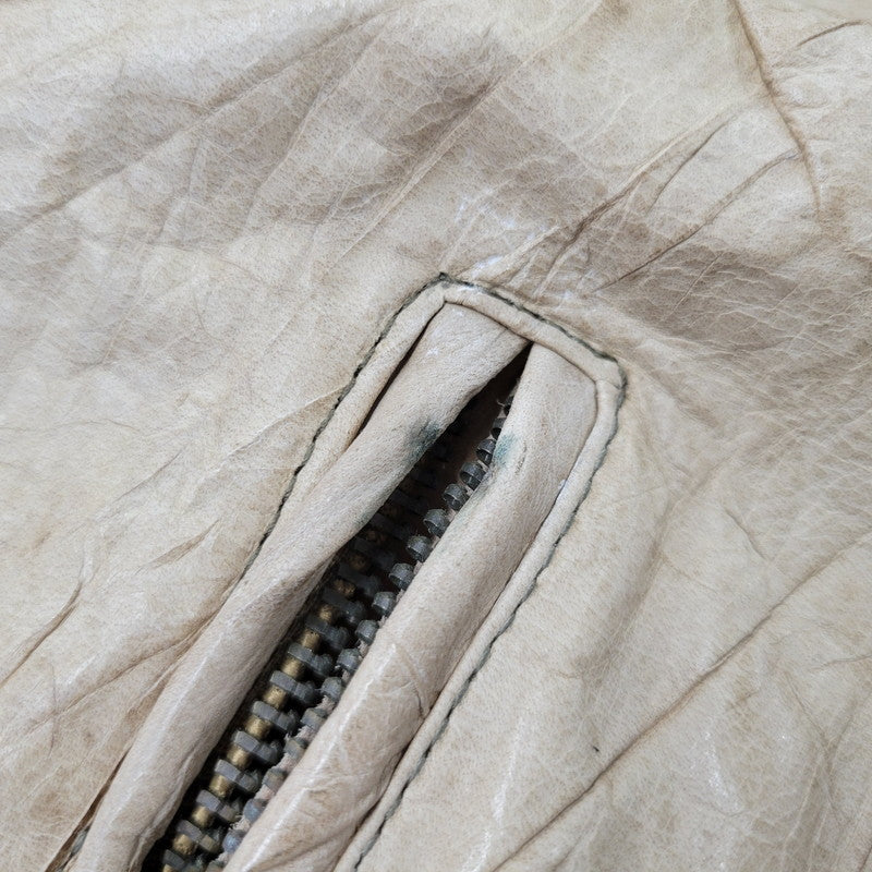 【現状渡し品】【メンズ】 REPLAY リプレイ LEATHER JACKET レザー ジャケット アウター 141-261029-yn-02-izu サイズ：S カラー：ベージュ 万代Net店
