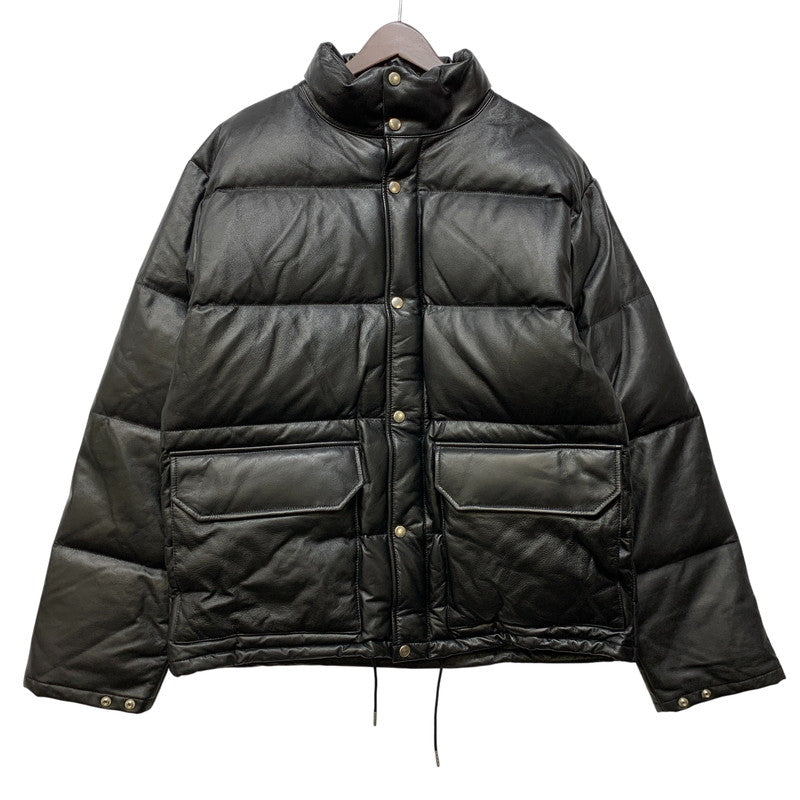 【中古品】【メンズ】 KAMIYA カミヤ G17BL011-0 LEATHER DOWN JACKET レザー ダウン ジャケット アウター 140-261030-cs-23-izu サイズ：XL カラー：ブラック 万代Net店