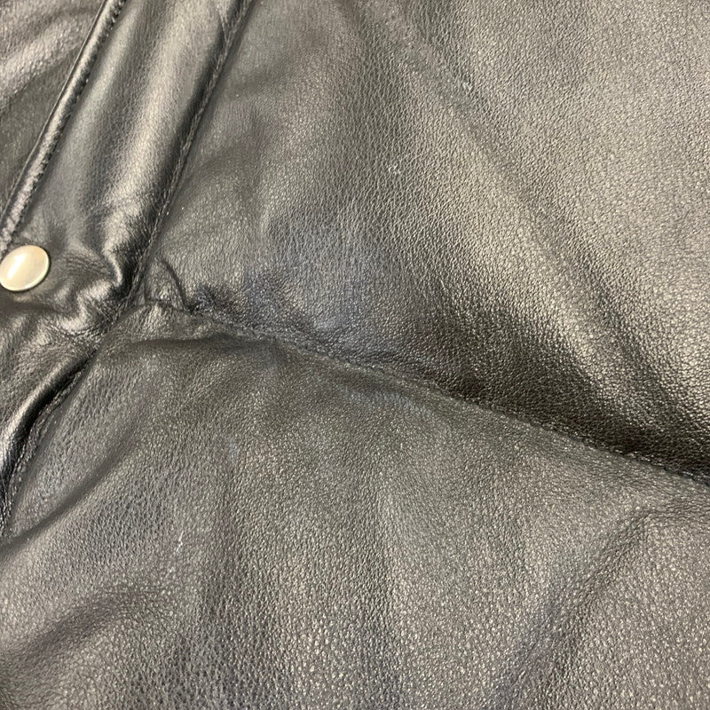 【中古品】【メンズ】 KAMIYA カミヤ G17BL011-0 LEATHER DOWN JACKET レザー ダウン ジャケット アウター 140-261030-cs-23-izu サイズ：XL カラー：ブラック 万代Net店