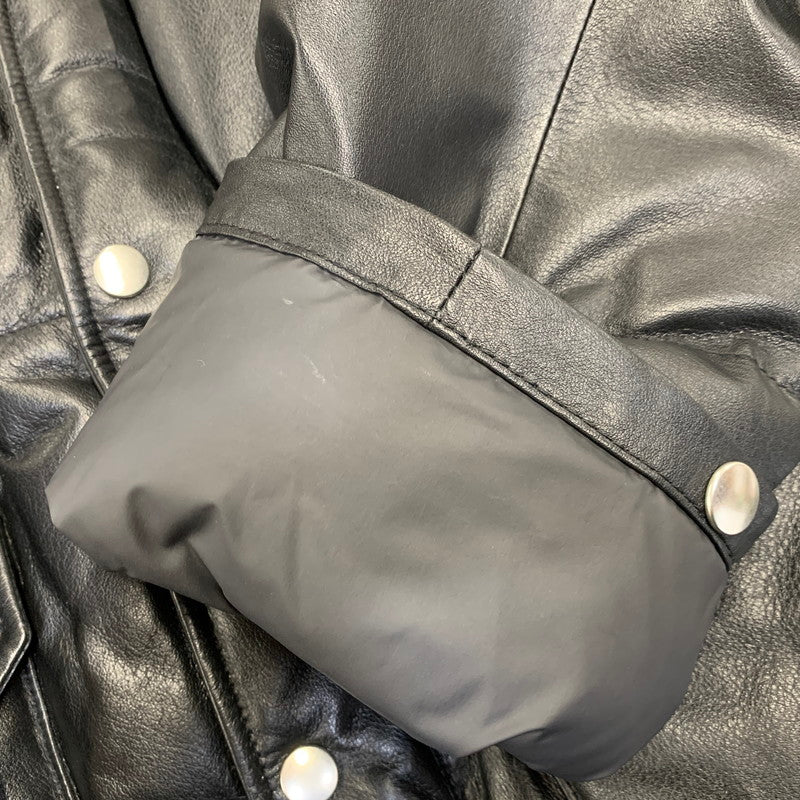 【中古品】【メンズ】 KAMIYA カミヤ G17BL011-0 LEATHER DOWN JACKET レザー ダウン ジャケット アウター 140-261030-cs-23-izu サイズ：XL カラー：ブラック 万代Net店