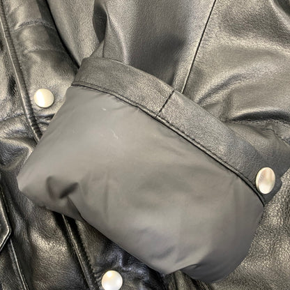 【中古品】【メンズ】 KAMIYA カミヤ G17BL011-0 LEATHER DOWN JACKET レザー ダウン ジャケット アウター 140-261030-cs-23-izu サイズ：XL カラー：ブラック 万代Net店