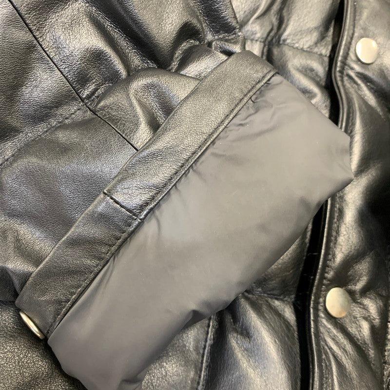 【中古品】【メンズ】 KAMIYA カミヤ G17BL011-0 LEATHER DOWN JACKET レザー ダウン ジャケット アウター 140-261030-cs-23-izu サイズ：XL カラー：ブラック 万代Net店