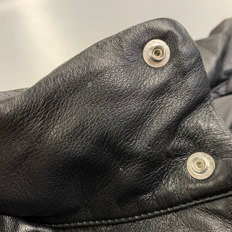 【中古品】【メンズ】 KAMIYA カミヤ G17BL011-0 LEATHER DOWN JACKET レザー ダウン ジャケット アウター 140-261030-cs-23-izu サイズ：XL カラー：ブラック 万代Net店