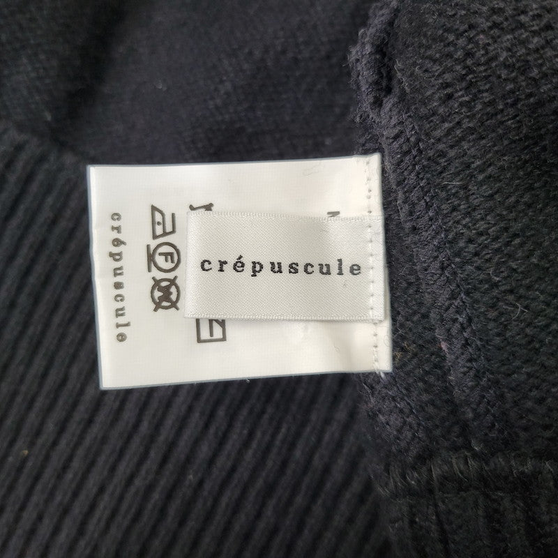 【中古品】【メンズ】 CREPUSCULE クレプスキュール 2303-032 WOOL ZIP CARDIGAN ウール ジップ カーディガン トップス 長袖 140-261029-ya-15-izu サイズ：2 カラー：ブラック 万代Net店