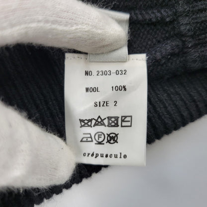 【中古品】【メンズ】 CREPUSCULE クレプスキュール 2303-032 WOOL ZIP CARDIGAN ウール ジップ カーディガン トップス 長袖 140-261029-ya-15-izu サイズ：2 カラー：ブラック 万代Net店