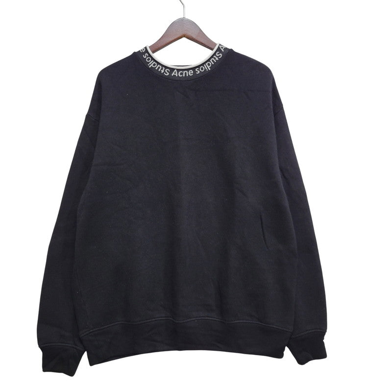 【中古品】【メンズ】 ACNE STUDIOS アクネストゥディオズ FN-MN-SWEA000080 LOGO CREWNECK SWEATSHIRT ロゴ クルーネック スウェットシャツ トップス 長袖 141-261029-ya-16-izu サイズ：S カラー：ブラック 万代Net店