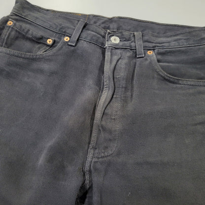【中古品】【メンズ】 LEVI'S リーバイス 90S 501-0163 後染め BLACK DENIM PANTS ブラック デニム パンツ ズボン ボトムス 157-261029-ya-19-izu サイズ：33×30 カラー：ブラック 万代Net店