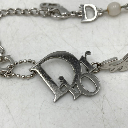 【中古品】【レディース】 CHRISTIAN DIOR クリスチャンディオール FAKE PEARL LOGO BRACELET フェイク パール ロゴ ブレスレット アクセサリー 182-261030-cs-16-izu カラー：シルバー×ホワイト 万代Net店