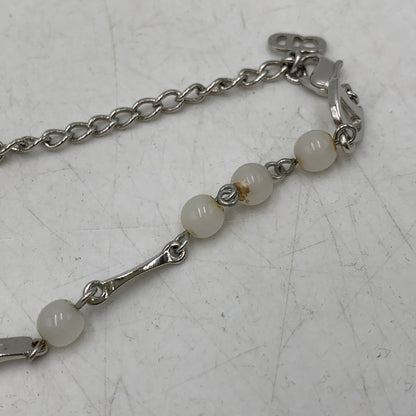 【中古品】【レディース】 CHRISTIAN DIOR クリスチャンディオール FAKE PEARL LOGO BRACELET フェイク パール ロゴ ブレスレット アクセサリー 182-261030-cs-16-izu カラー：シルバー×ホワイト 万代Net店