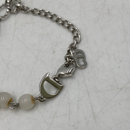 【中古品】【レディース】 CHRISTIAN DIOR クリスチャンディオール FAKE PEARL LOGO BRACELET フェイク パール ロゴ ブレスレット アクセサリー 182-261030-cs-16-izu カラー：シルバー×ホワイト 万代Net店