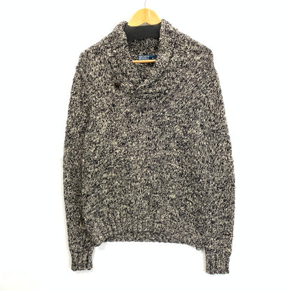 【中古品】【メンズ】 POLO RALPH LAUREN ポロ・ラルフローレン ショールカラーMIXニット セーター トップス アウター ブランド 古着 145-240504-gm-20-fuz サイズ：S カラー：グレー 万代Net店