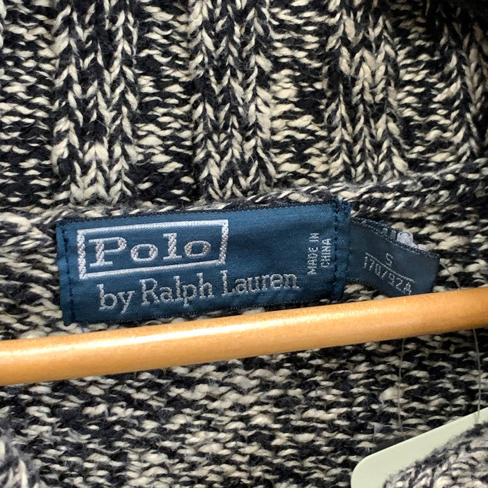 【中古品】【メンズ】 POLO RALPH LAUREN ポロ・ラルフローレン ショールカラーMIXニット セーター トップス アウター ブランド 古着 145-240504-gm-20-fuz サイズ：S カラー：グレー 万代Net店