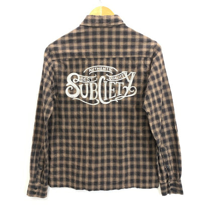 【中古品】【メンズ】 Subciety サブサエティ 長袖シャツ トップス ブランド 古着 142-240302-gm-5-fuz サイズ：S カラー：ブラウン 万代Net店