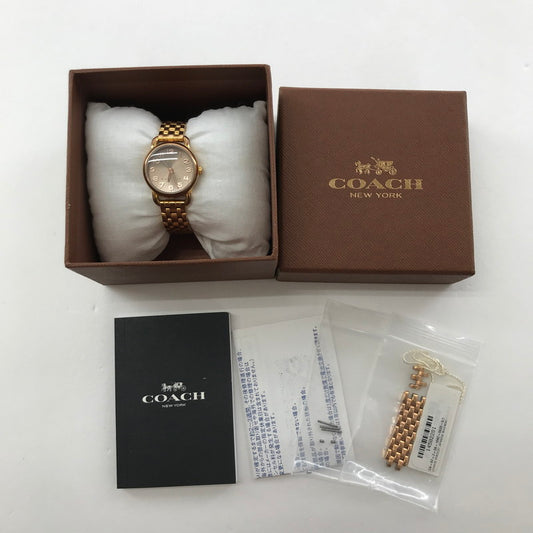 【ジャンク品】【レディース】 COACH コーチ 14502281・デランシー・クォーツ ゴールドカラー クウォーツ 時計 腕時計 197-191130-re-120-fuz カラー：ゴールド 万代Net店