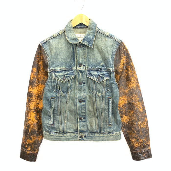 【中古品】【メンズ】 DENIM＆SUPPLY RALPH LAUREN デニム＆サプライ ラルフローレン 3RD TIPE デニムジャケット トップス アウター ブランド 古着 ダメージ加工 141-231022-141-231022-gm-8-fuz-fuz サイズ：S カラー：インディゴ 万代Net店