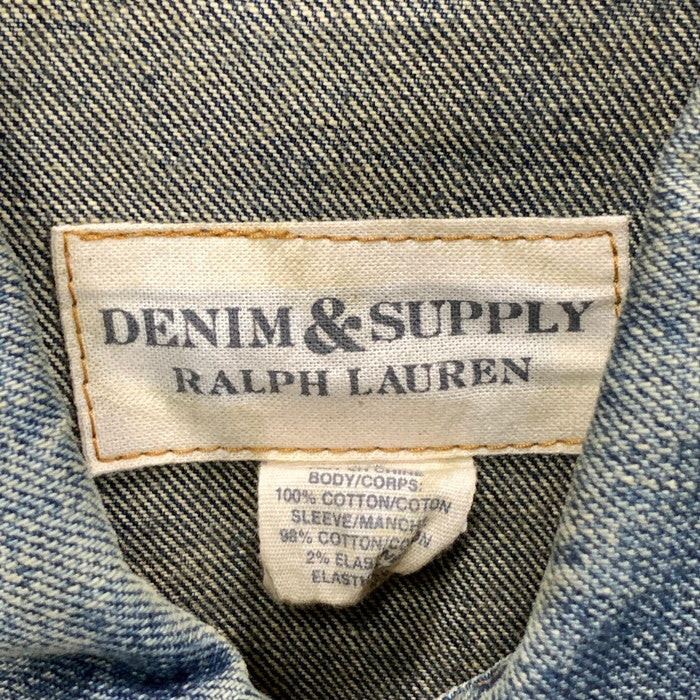 【中古品】【メンズ】 DENIM＆SUPPLY RALPH LAUREN デニム＆サプライ ラルフローレン 3RD TIPE デニムジャケット トップス アウター ブランド 古着 ダメージ加工 141-231022-141-231022-gm-8-fuz-fuz サイズ：S カラー：インディゴ 万代Net店