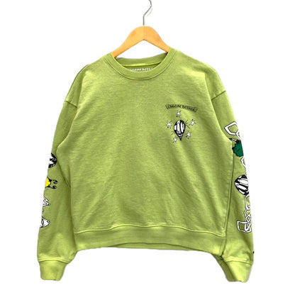 【中古品】【メンズ】 CHROME HEARTS×MATTY BOY クロムハーツ×マッティボーイ 22AW PPO CHAIN GAME SWEAT CREWNECK スウェットシャツ 裏パイル トップス ブランド 古着 190-231001-190-231001-gm-31-fuz-fuz サイズ：M カラー：グリーン 緑 万代Net店