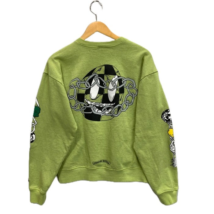 【中古品】【メンズ】 CHROME HEARTS×MATTY BOY クロムハーツ×マッティボーイ 22AW PPO CHAIN GAME SWEAT CREWNECK スウェットシャツ 裏パイル トップス ブランド 古着 190-231001-190-231001-gm-31-fuz-fuz サイズ：M カラー：グリーン 緑 万代Net店