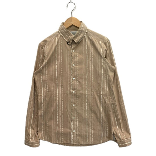 【中古品】【メンズ】 kolor カラー 長袖ストライプシャツ トップス ブランド 古着 140-231029-fuz サイズ：2 カラー：ベージュ 万代Net店