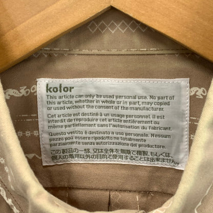 【中古品】【メンズ】 kolor カラー 長袖ストライプシャツ トップス ブランド 古着 140-231029-fuz サイズ：2 カラー：ベージュ 万代Net店