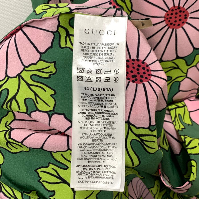 【中古品】【メンズ】 GUCCI グッチ 649832 KEN SCOTT FLORAL BOWLING SHIRT フローラルボーリングシャツ 半袖シャツ トップス ブランド 古着 141-231123-gm-33-fuz サイズ：44 カラー：グリーン ピンク 花柄 万代Net店