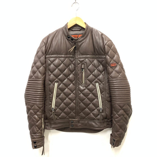 【中古品】【メンズ】 UNION JAP ラムスキン レザーダウンジャケット アウター ブランド 古着 145-251126-xz-2-fuz サイズ：M カラー：ブラウン 万代Net店
