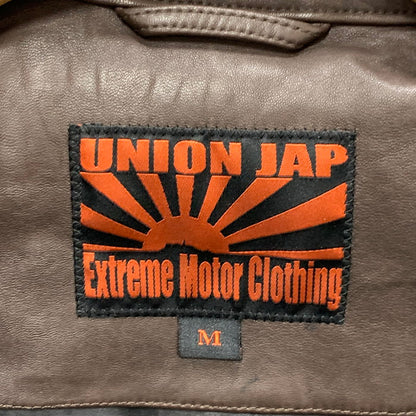 【中古品】【メンズ】 UNION JAP ラムスキン レザーダウンジャケット アウター ブランド 古着 145-231123-145-231123-gm-18-fuz-fuz サイズ：M カラー：ブラウン 万代Net店